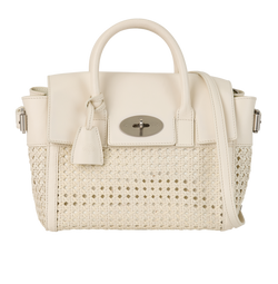 Small Woven Bayswater, Leather, White, 2122211, S/CL/L/DB, 2*